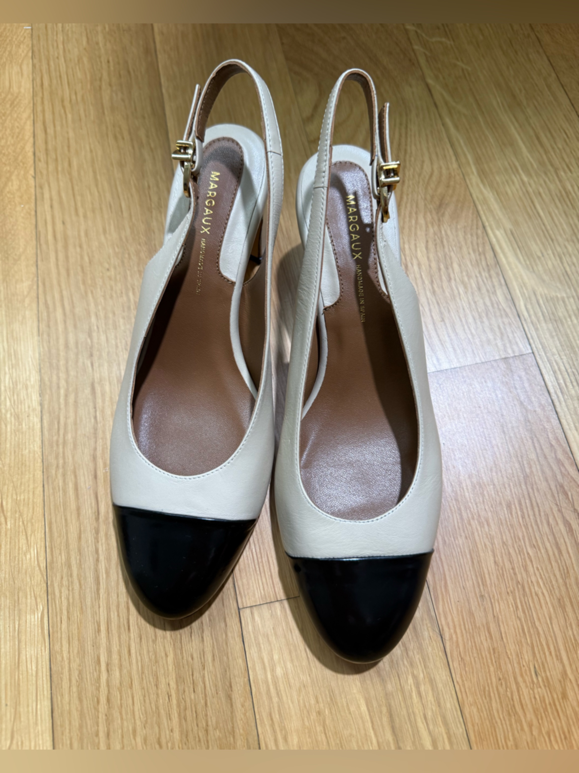Margaux Cluny Slingback (Almond & Black Nappa)